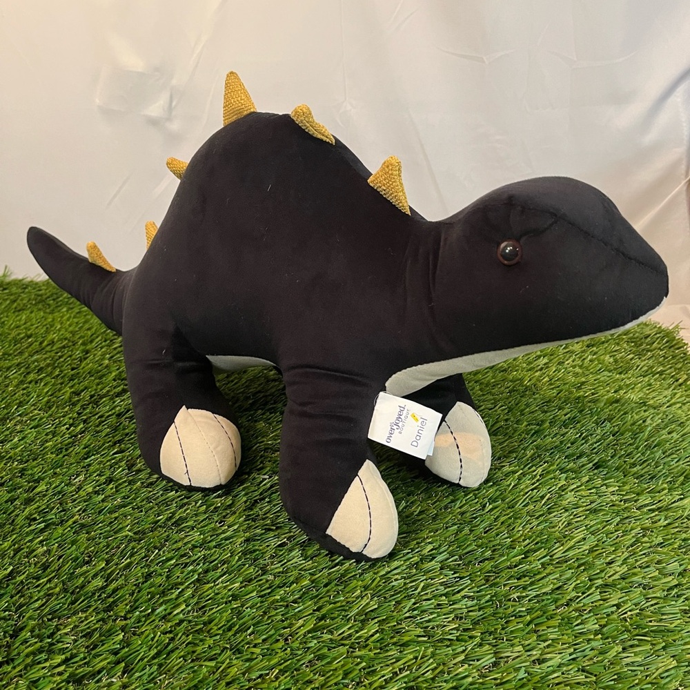 Overjoyed Boutique Daniel Black Knit Back Plates Stegosaurus Plush 12”